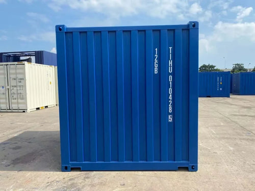 10' High Cube Minicontainer kaufen – Neu, Enzianblau (RAL 5010)