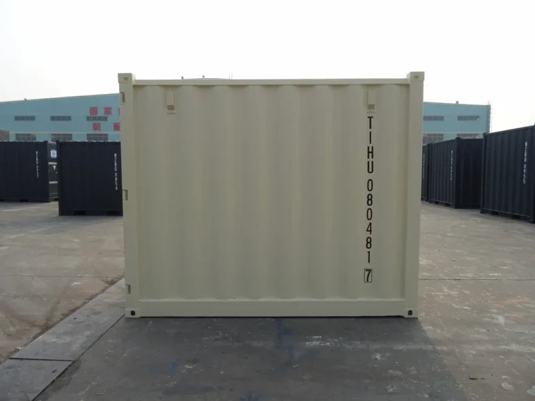 8' Minicontainer kaufen – Neu, Hellelfenbein (RAL 1015)