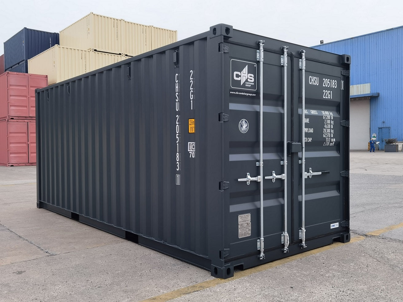 20' Standard Container kaufen – One-Way, Light Grey (RAL 7035)